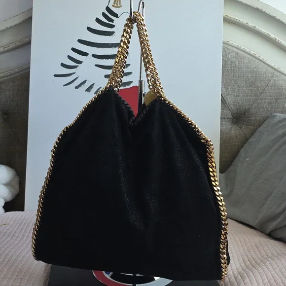 Falabella Stella McCartney fold-over tote bag Gold Chain - Picture 3 of 17